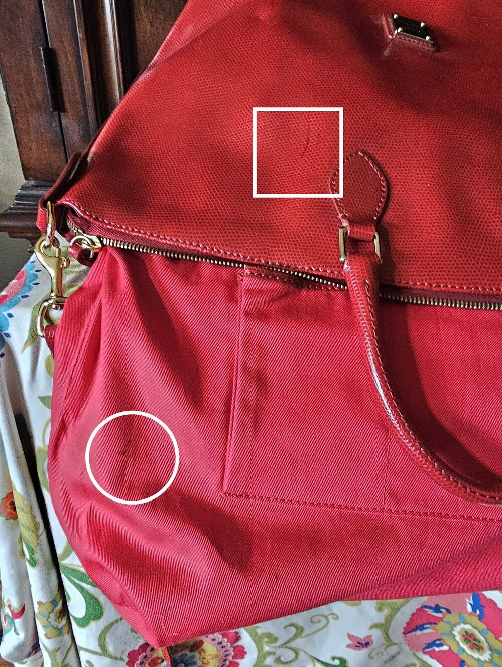 Dooney & Bourke Red Leather Handbag - Picture 8 of 9